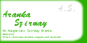 aranka szirmay business card